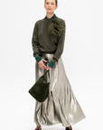 Reno - Merino Wool and Silk Crew Neck Sweater, Khaki