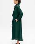 Rhine - Silk Crepe Bow Dress, Forest