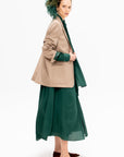 Rhine - Silk Crepe Bow Dress, Forest