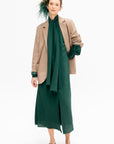 Rhine - Silk Crepe Bow Dress, Forest