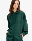 Volga - Silk Crepe Shirt, Forest