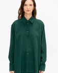 Volga - Silk Crepe Shirt, Forest