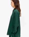 Volga - Silk Crepe Shirt, Forest
