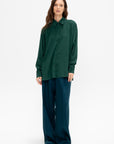 Volga - Silk Crepe Shirt, Forest