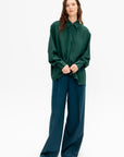 Volga - Silk Crepe Shirt, Forest