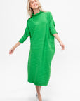 Cotton Cashmere Knit Dress, Green