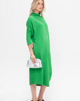 Cotton Cashmere Knit Dress, Green