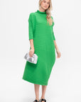 Cotton Cashmere Knit Dress, Green