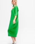 Cotton Cashmere Knit Dress, Green