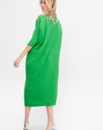 Cotton Cashmere Knit Dress, Green