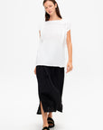Paper Bag Pleats Skirt, Black
