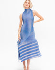 Generic Stripes - Machine Pleats, Blue-Hued