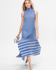 Generic Stripes - Machine Pleats, Blue-Hued