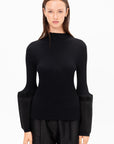 Thin And Thick Knit Sweater, Black