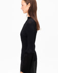 Thin And Thick Knit Sweater, Black