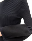 Thin And Thick Knit Sweater, Black