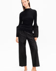 Thin And Thick Knit Sweater, Black