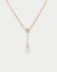 Small Diamond Hook Lariat Necklace, Yellow Gold