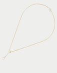 Small Diamond Hook Lariat Necklace, Yellow Gold