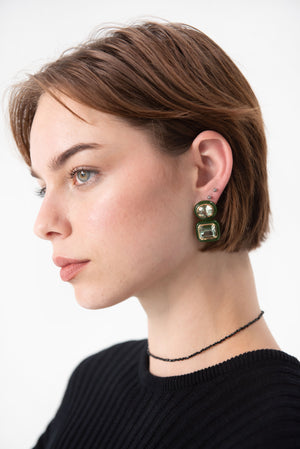 SAUER - Igapo Earrings, Prasiolite & Jade