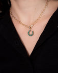JOANNA DAHDAH - Horseshoe Pendant, Emerald