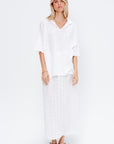 Ruche Skirt, White