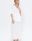 Ruche Skirt, White
