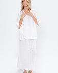 Ruche Skirt, White