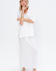 Ruche Skirt, White