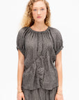 Shirred Top, Charcoal