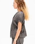 Shirred Top, Charcoal