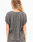 Shirred Top, Charcoal