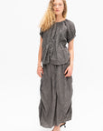 Shirred Top, Charcoal