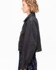 Cropped Blouson, Slate