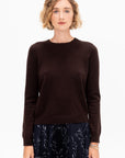 Laney Cashmere Sweater, Espresso & Navy