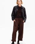 Soft Leather Blouson, Black Cherry