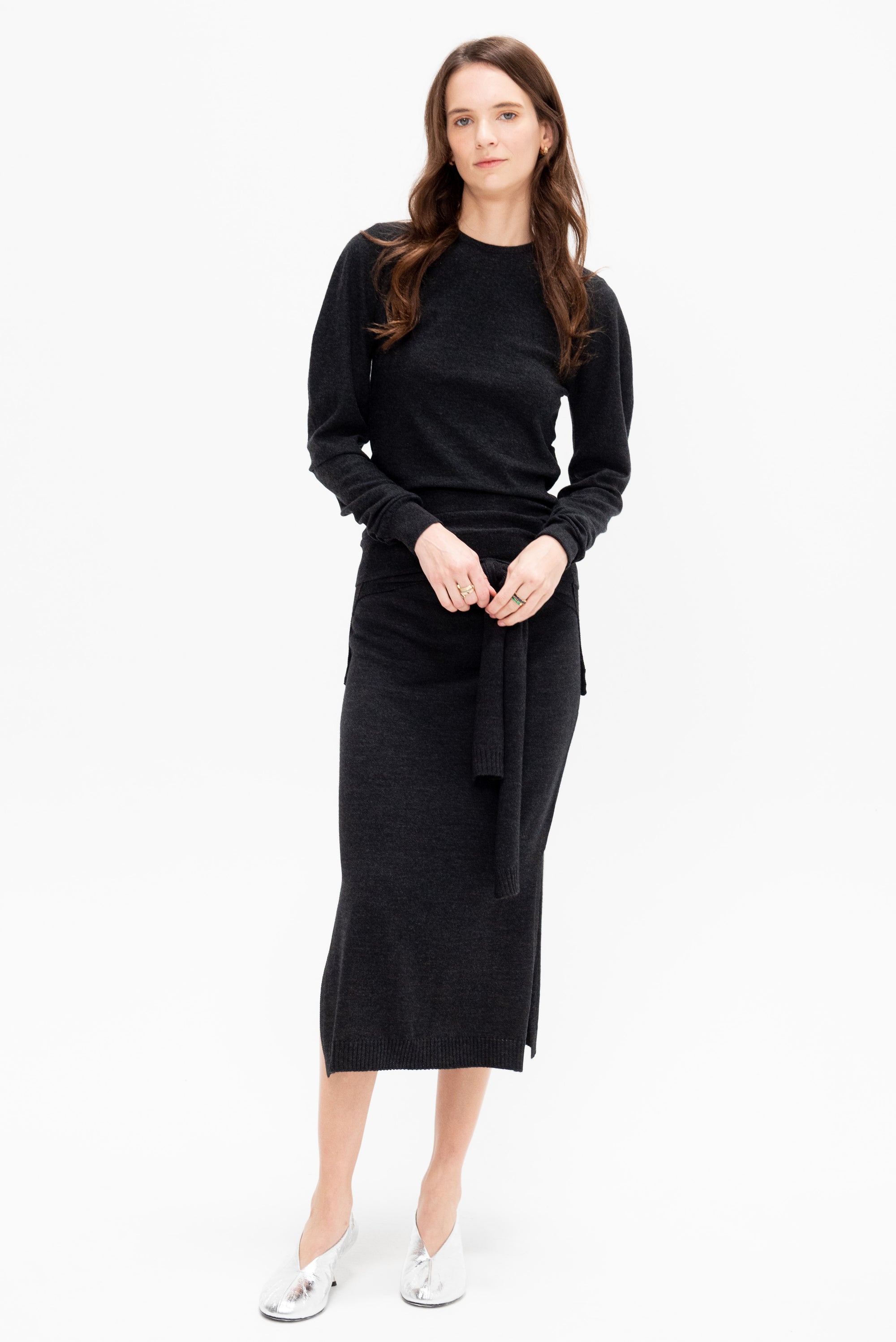 Trompe L'oeil Skirt, Anthracite