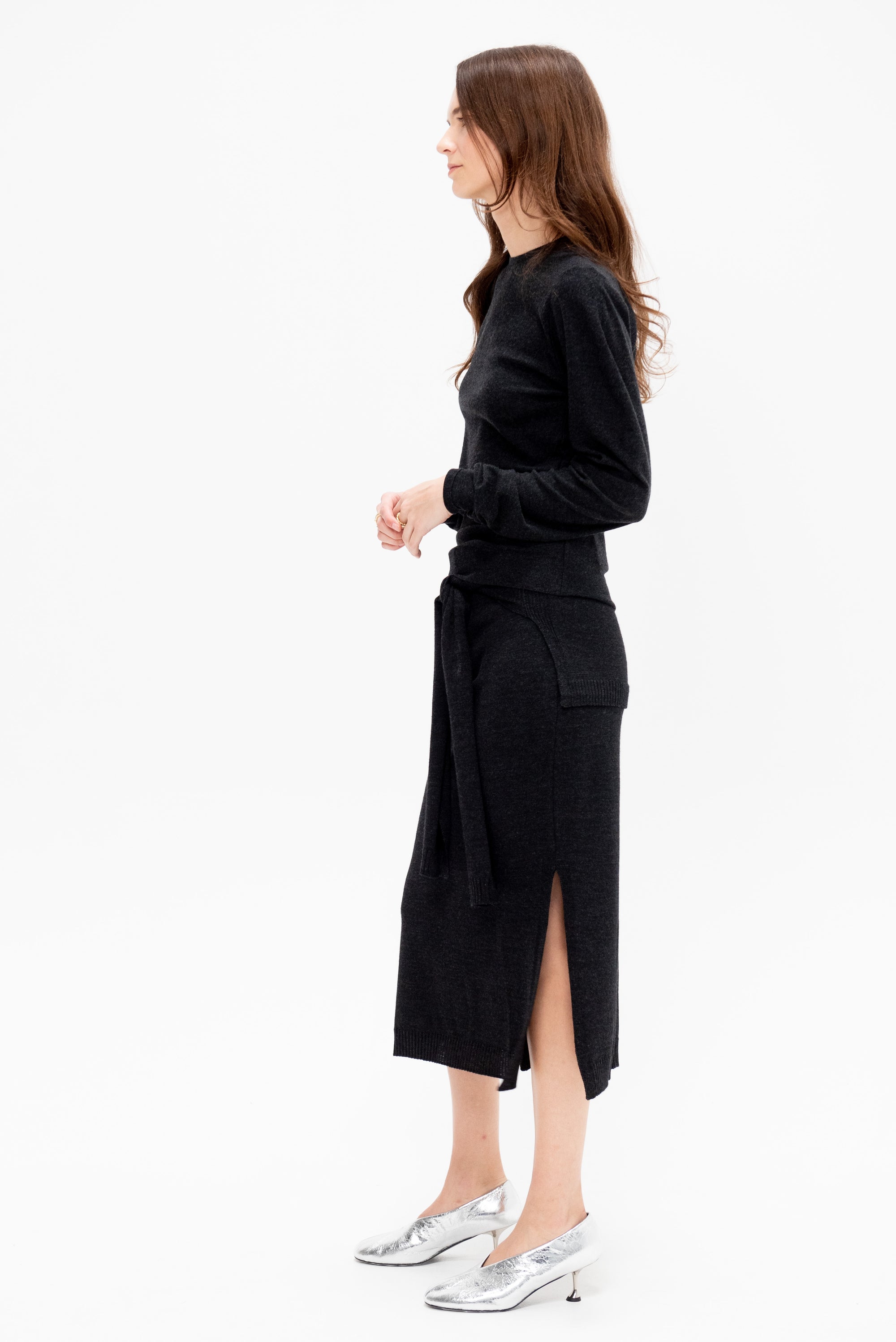 Trompe L'oeil Skirt, Anthracite