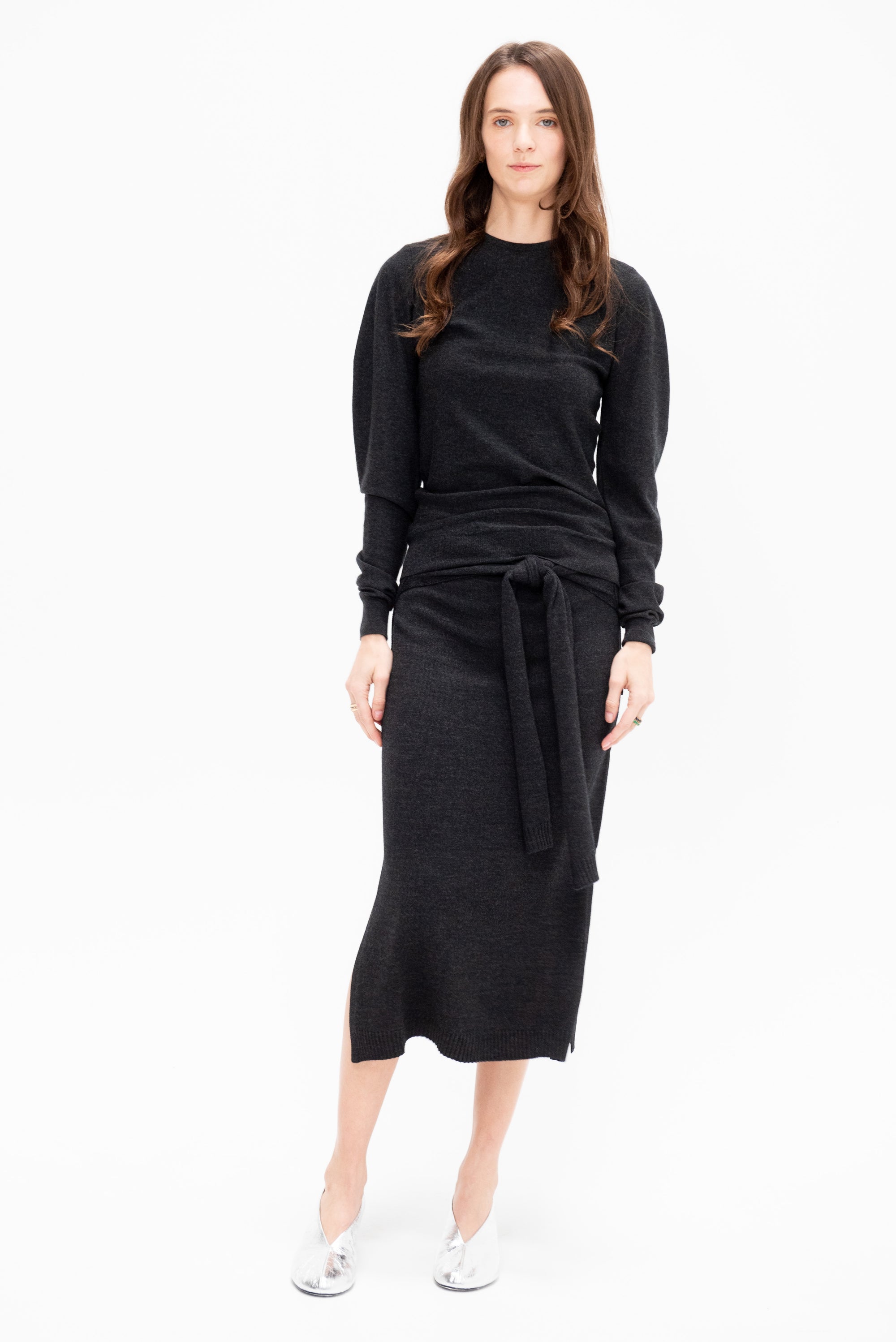Trompe L'oeil Skirt, Anthracite