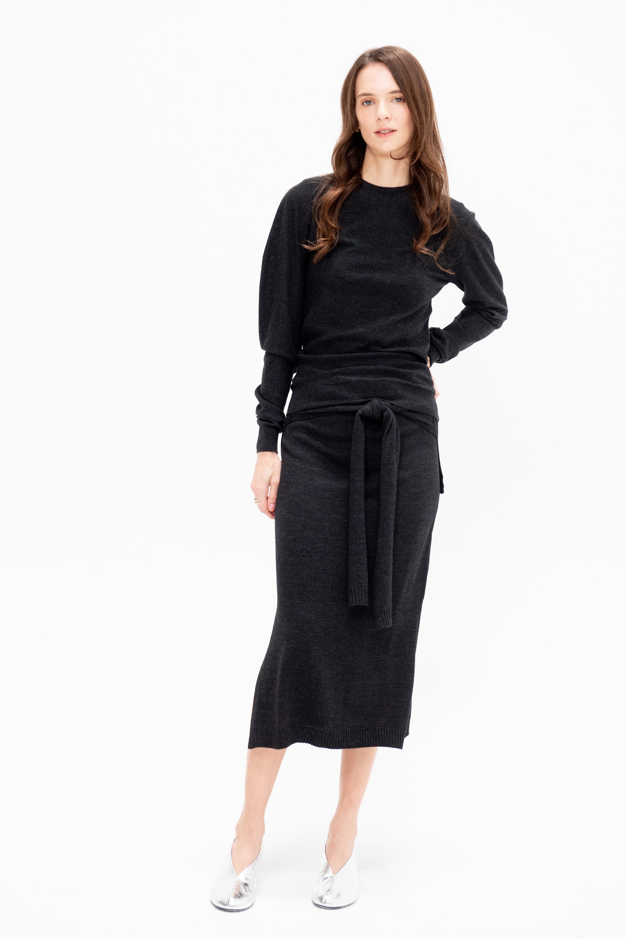 Trompe L'oeil Skirt, Anthracite