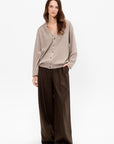 Relaxed Twisted Cardigan, Light Taupe