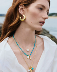LIZZIE FORTUNATO JEWELS - Saucer Hoops, Dotted Pearl