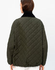 Padded Bomber Jacket, Black & Military Green