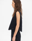 Eyelet Shirt, Night Blue
