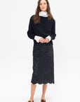 Eyelet Skirt, Night Blue