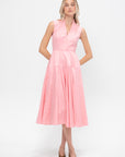 V-Neck Sleeveless Dress, Pink