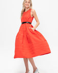 Sleeveless Long Dress, Red