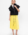 Elastic Waist - Pleated Skirt, Acid Yellow