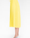 Elastic Waist - Pleated Skirt, Acid Yellow