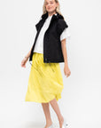 Elastic Waist - Pleated Skirt, Acid Yellow